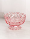 Vintage Medium Pink Glass Moon and Star Footed Bowl