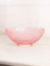 Vintage Medium Pink Imperial Glass Hattie Bowl with Floral Designs