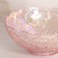 Vintage Medium Pink Iridescent Imperial Glass Bowl w/ Floral Designs