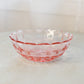 Vintage Medium Pink Scalloped Bowl with Square Details