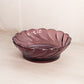 Vintage Medium Purple Glass Bowl with Swirl Design