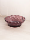 Vintage Medium Purple Glass Bowl with Swirl Design
