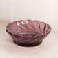 Vintage Medium Purple Glass Bowl with Swirl Design