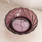 Vintage Medium Purple Glass Bowl with Swirl Design