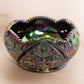 Vintage Medium Purple Iridescent Carnival Glass Bowl Scalloped Edge