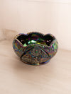 Vintage Medium Purple Iridescent Carnival Glass Bowl Scalloped Edge
