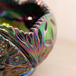 Vintage Medium Purple Iridescent Carnival Glass Bowl Scalloped Edge