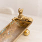 Vintage Medium Rectangular Brass Leopard Dish