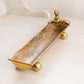 Vintage Medium Rectangular Brass Leopard Dish