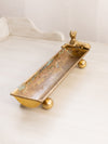 Vintage Medium Rectangular Brass Leopard Dish