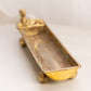 Vintage Medium Rectangular Brass Leopard Dish