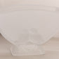 Vintage Medium Rectangular Clear Satin Glass Vase with Bird Designs