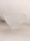 Vintage Medium Rectangular Clear Satin Glass Vase with Bird Designs