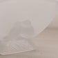 Vintage Medium Rectangular Clear Satin Glass Vase with Bird Designs