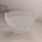 Vintage Medium Rectangular Clear Satin Glass Vase with Bird Designs