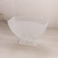 Vintage Medium Rectangular Clear Satin Glass Vase with Bird Designs