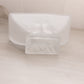 Vintage Medium Rectangular Clear Satin Glass Vase with Bird Designs