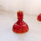 Vintage Medium Red Amberina Glass Moon and Star Candlestick (Glows)