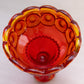 Vintage Medium Red Amberina Glass Moon and Star Candlestick (Glows)