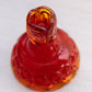 Vintage Medium Red Amberina Glass Moon and Star Candlestick (Glows)