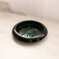 Vintage Medium Shallow Circular Dark Green Glass Dish