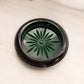 Vintage Medium Shallow Circular Dark Green Glass Dish