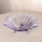Vintage Medium Shallow Purple Glass Bowl with 3 Toes