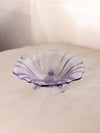 Vintage Medium Shallow Purple Glass Bowl with 3 Toes