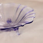 Vintage Medium Shallow Purple Glass Bowl with 3 Toes