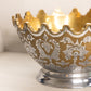 Vintage Medium Silver and Gold Tone Bowl with Fancy Designs