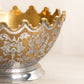 Vintage Medium Silver and Gold Tone Bowl with Fancy Designs