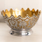 Vintage Medium Silver and Gold Tone Bowl with Fancy Designs