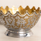 Vintage Medium Silver and Gold Tone Bowl with Fancy Designs