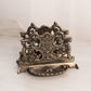 Vintage Medium Silver Tone Ornate Letter Napkin Holder