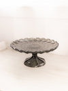 Vintage Medium Smoke Gray Glass Cake Stand