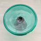 Vintage Medium Teal Green Glass Candleholder with Circular Base