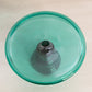 Vintage Medium Teal Green Glass Candleholder with Circular Base