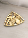 Vintage Medium Triangular Brass Vegetable Trivet (Made in Italy)