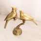Vintage Medium Two Brass Birds on Branch Figurine