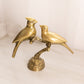 Vintage Medium Two Brass Birds on Branch Figurine