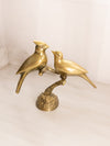 Vintage Medium Two Brass Birds on Branch Figurine