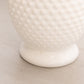 Vintage Medium White Milk Glass Hobnail Vase with Ruffle Edge