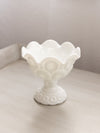 Vintage Medium White Milk Glass Moon & Star Compote