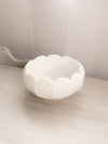 Vintage Milk Glass Cupped Scalloped Bowl