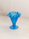Vintage Mini Fenton Colonial Blue Glass Hobnail Vase
