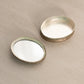 Vintage Mini Oval White Ceramic and Metal Lidded Box