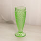 Vintage Narrow Green Glass Hobnail Footed Vase