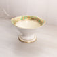 Vintage Noritake White Ceramic Green & Gold Detail Footed Bowl