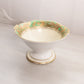 Vintage Noritake White Ceramic Green & Gold Detail Footed Bowl