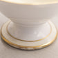 Vintage Noritake White Ceramic Green & Gold Detail Footed Bowl